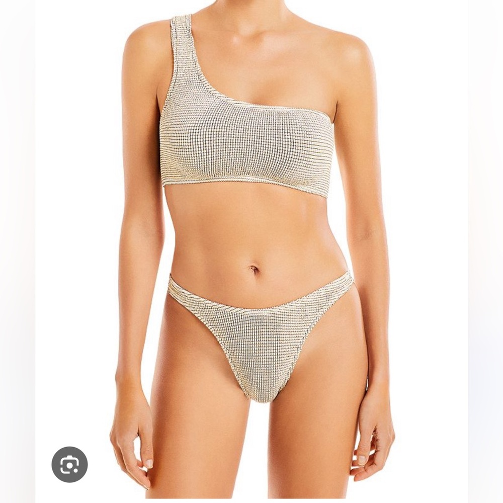 Bondeye bikini set - Samira textured asymmetric bikini top and bottom